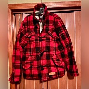 Crooks and Castles detailed plaid jacket red & black size medium unisex